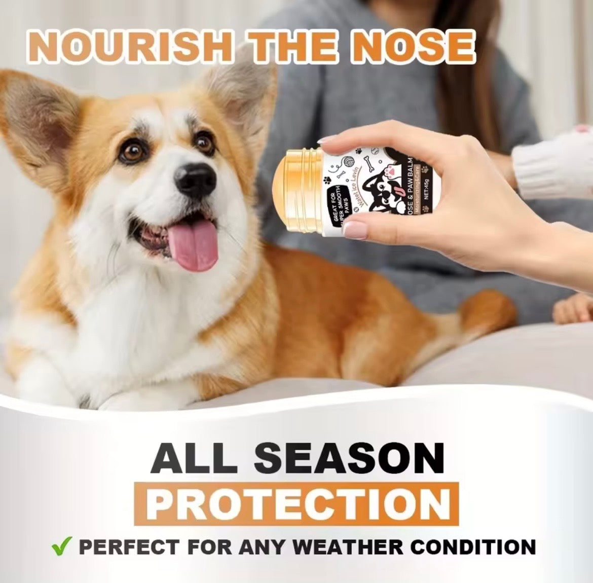 Lick-Safe Dog Paw & Nose Balm – Soothing Moisturizer for Dry, Cracked Pads & Snout