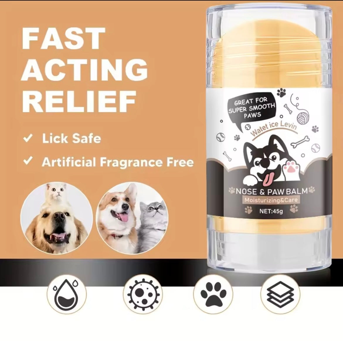 Lick-Safe Dog Paw & Nose Balm – Soothing Moisturizer for Dry, Cracked Pads & Snout