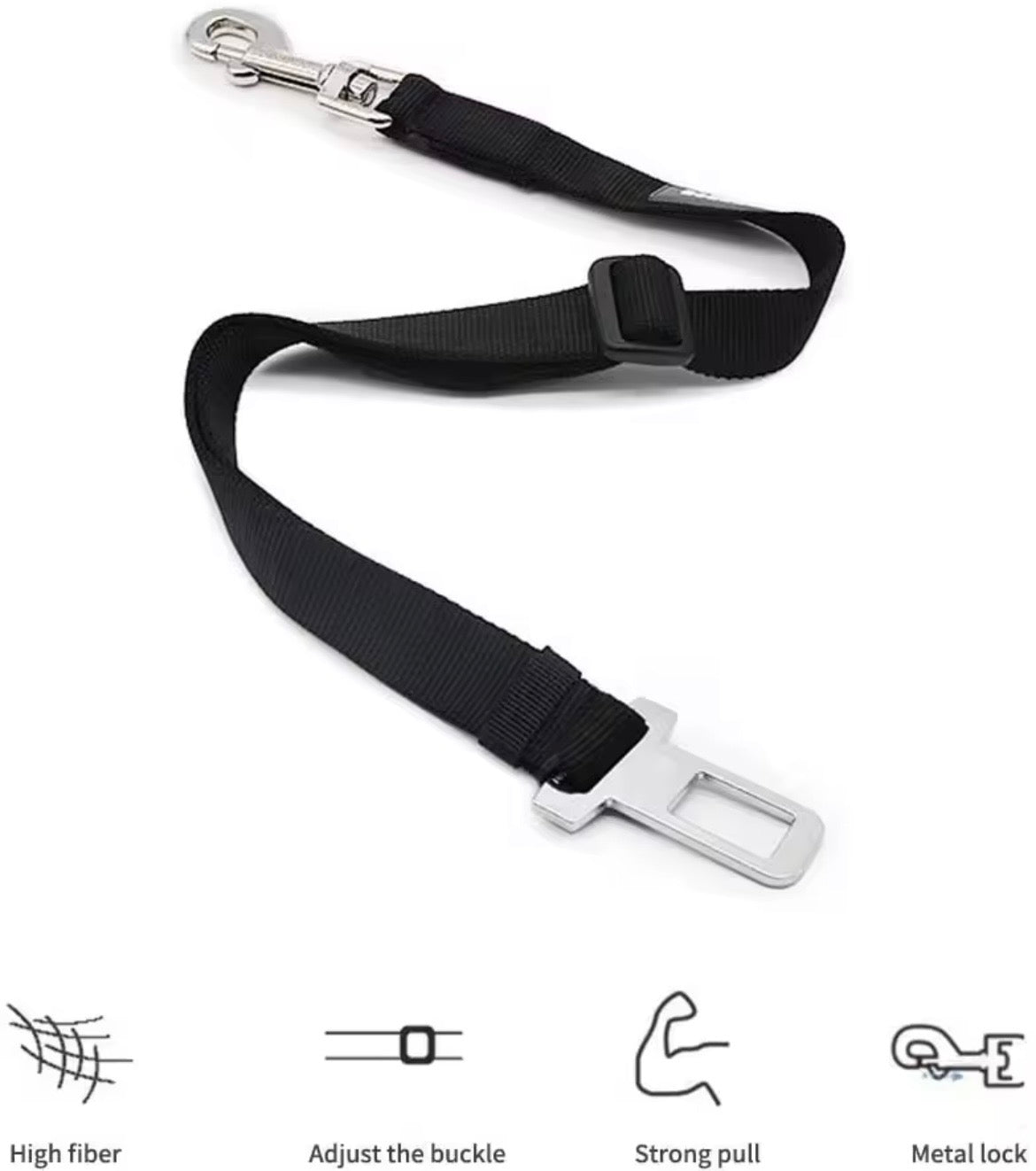 Adjustable Pet Car Seat Belt – Safety Harness Clip for Dogs & Cats