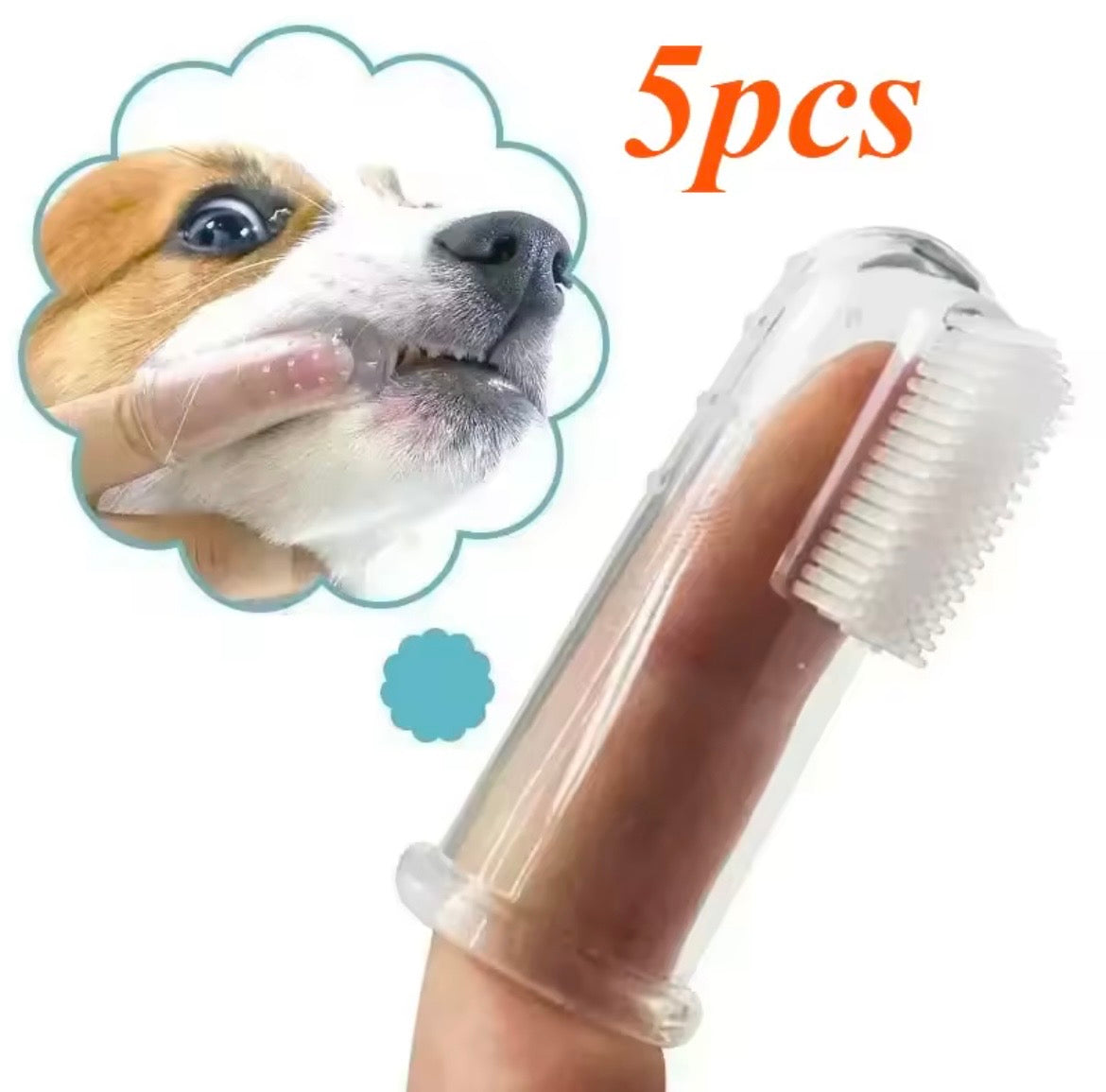 5-Piece Super Soft Pet Finger Toothbrush Set