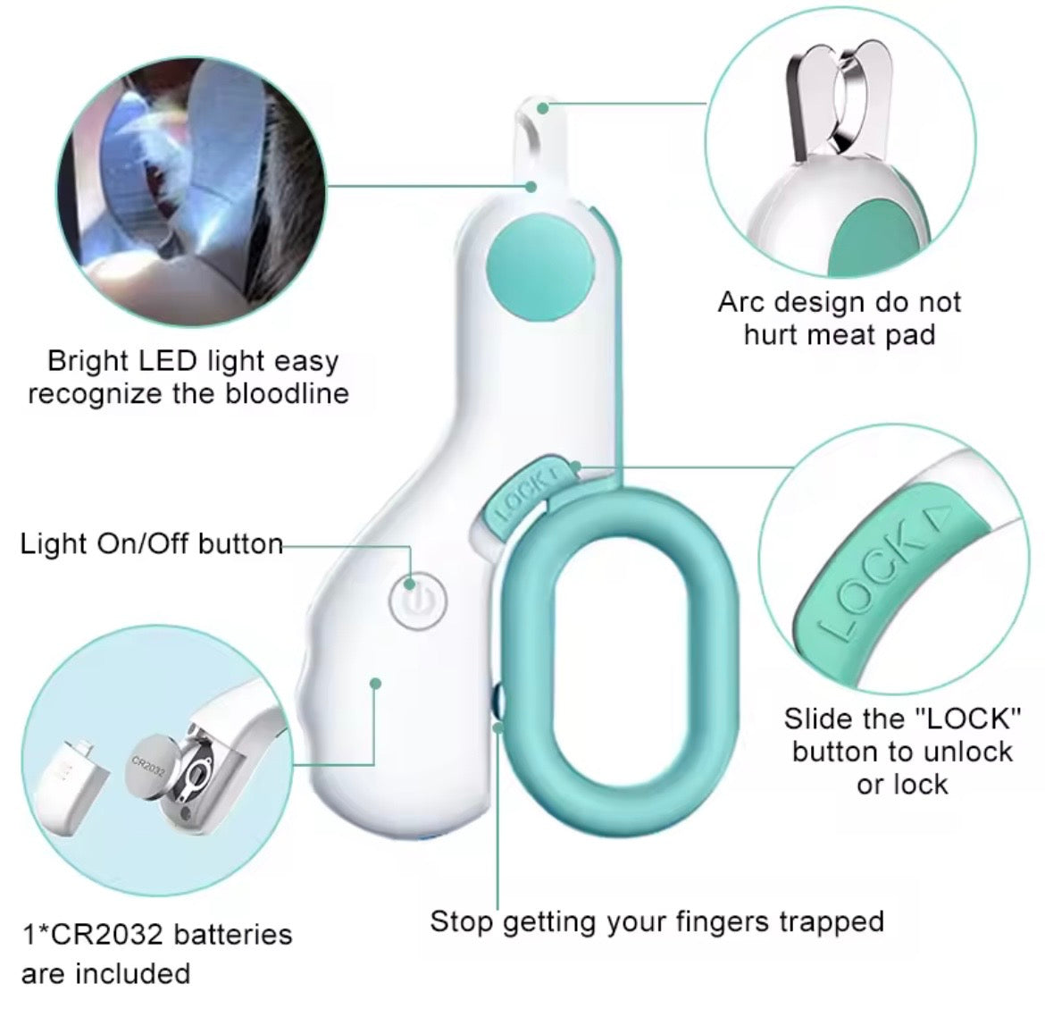 Professional Pet Nail Clipper LED Light Pet Nail Clipper Claw Grooming