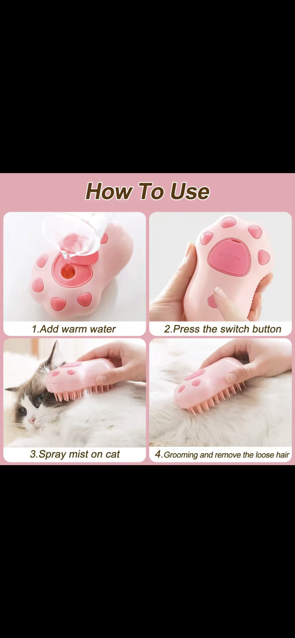 3-in-1 Steam Grooming Brush